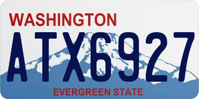 WA license plate ATX6927