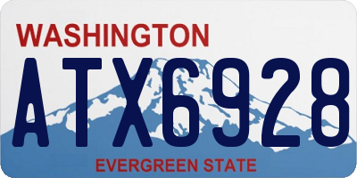 WA license plate ATX6928