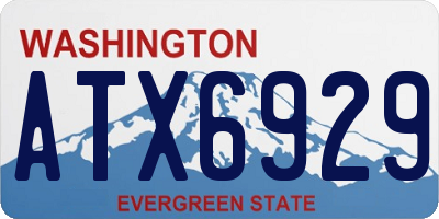 WA license plate ATX6929