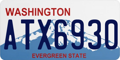 WA license plate ATX6930