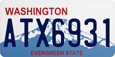 WA license plate ATX6931