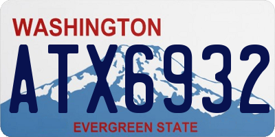 WA license plate ATX6932