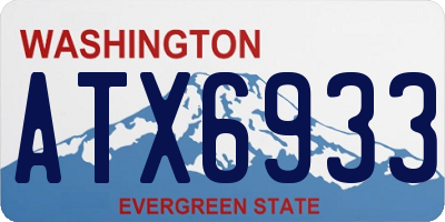 WA license plate ATX6933