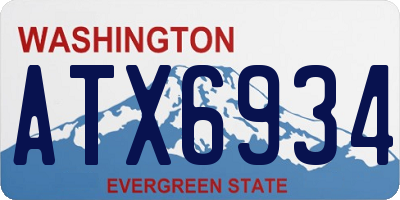 WA license plate ATX6934