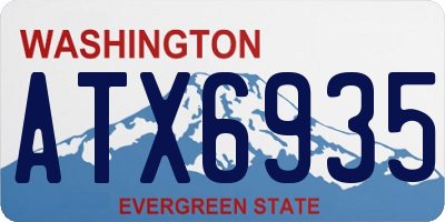 WA license plate ATX6935