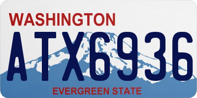WA license plate ATX6936