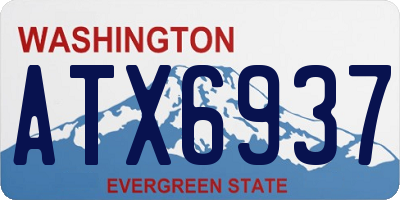 WA license plate ATX6937