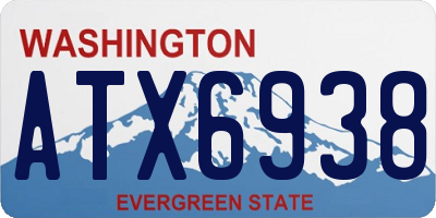 WA license plate ATX6938