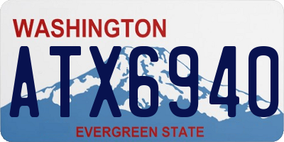 WA license plate ATX6940