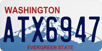 WA license plate ATX6947
