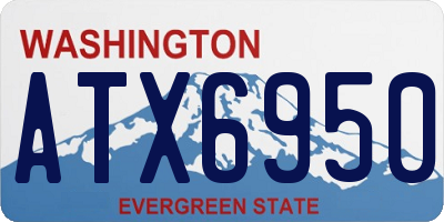 WA license plate ATX6950