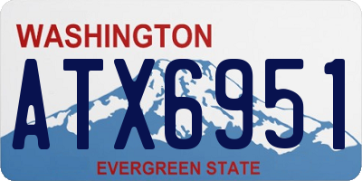 WA license plate ATX6951