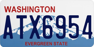 WA license plate ATX6954