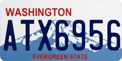 WA license plate ATX6956