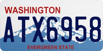 WA license plate ATX6958