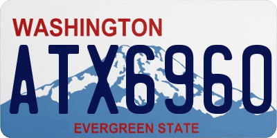 WA license plate ATX6960
