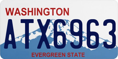 WA license plate ATX6963