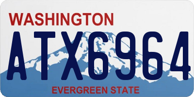 WA license plate ATX6964