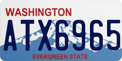 WA license plate ATX6965
