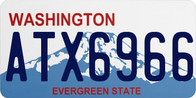 WA license plate ATX6966