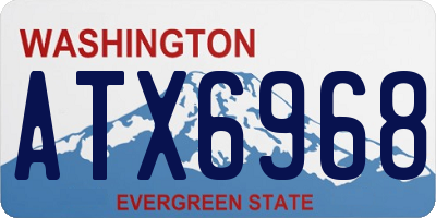 WA license plate ATX6968