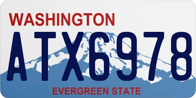 WA license plate ATX6978