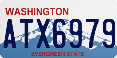 WA license plate ATX6979