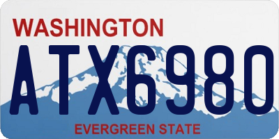 WA license plate ATX6980