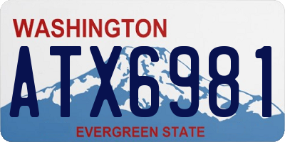 WA license plate ATX6981
