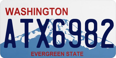 WA license plate ATX6982