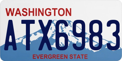 WA license plate ATX6983