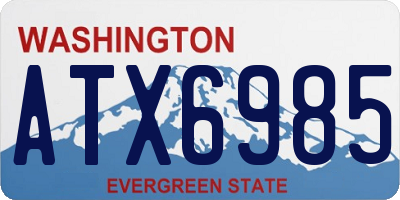 WA license plate ATX6985
