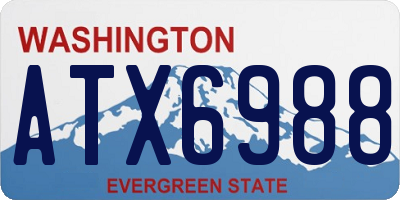 WA license plate ATX6988
