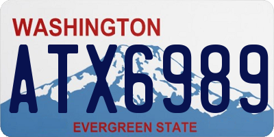 WA license plate ATX6989