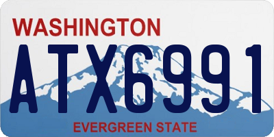 WA license plate ATX6991