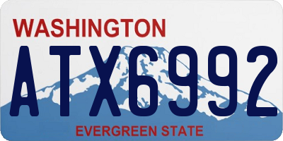 WA license plate ATX6992