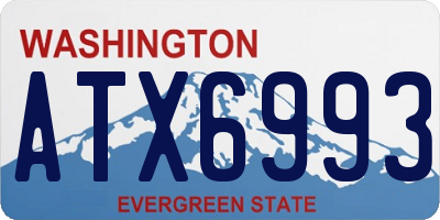 WA license plate ATX6993