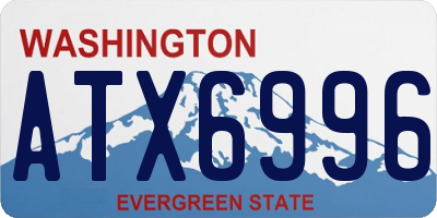 WA license plate ATX6996