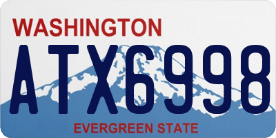 WA license plate ATX6998