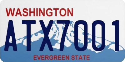 WA license plate ATX7001
