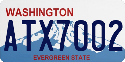 WA license plate ATX7002