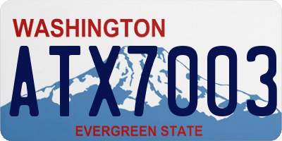 WA license plate ATX7003