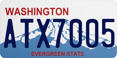 WA license plate ATX7005