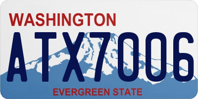 WA license plate ATX7006