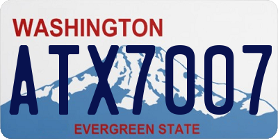 WA license plate ATX7007