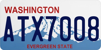 WA license plate ATX7008