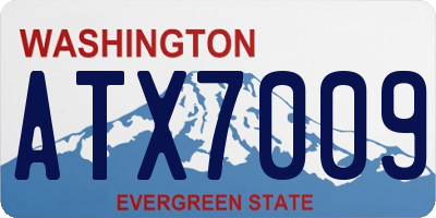 WA license plate ATX7009