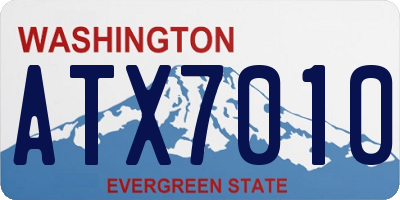 WA license plate ATX7010