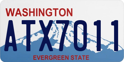 WA license plate ATX7011