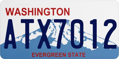 WA license plate ATX7012